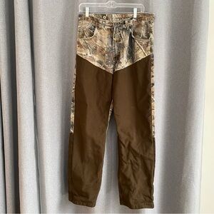 Wrangler Pro Gear Men's Realtree Camouflage and Brown Jeans 32x32